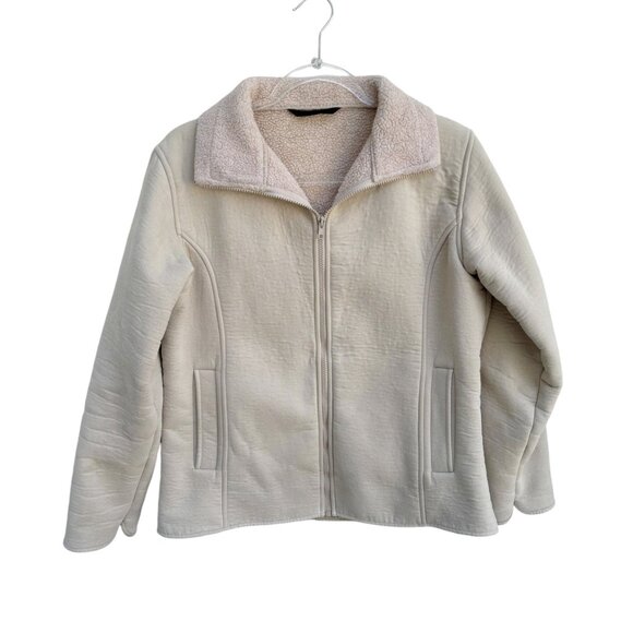 Jack Murphy Coat Women's Faux Shearling Winter Jacket Beige Zip Up Outdoor Rainy - Picture 1 of 6
